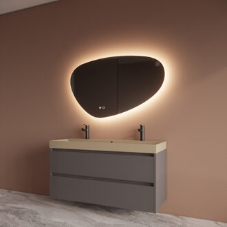 Boss & Wessing Badmeubelset BWS Riga Met Lako Wastafel Cappuccino 120 cm Leigrijs Boss & Wessing