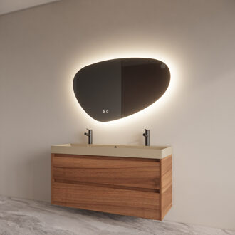 Boss & Wessing Badmeubelset BWS Riga Met Lako Wastafel Cappuccino 120 cm Walnoot Bruin