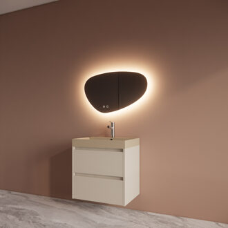 Boss & Wessing Badmeubelset BWS Riga Met Lako Wastafel Cappuccino 60 cm Kasjmier Beige