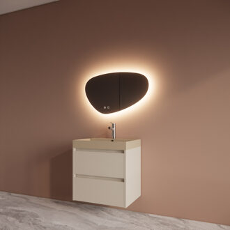 Boss & Wessing Badmeubelset BWS Riga Met Lako Wastafel Cappuccino 60 cm Kasjmier Boss & Wessing