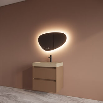 Boss & Wessing Badmeubelset BWS Riga Met Lako Wastafel Cappuccino 60 cm Latte