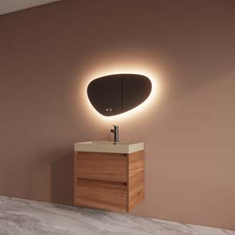 Boss & Wessing Badmeubelset BWS Riga Met Lako Wastafel Cappuccino 60 cm Walnoot Boss & Wessing