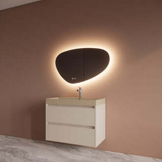 Boss & Wessing Badmeubelset BWS Riga Met Lako Wastafel Cappuccino 80 cm Kasjmier Beige