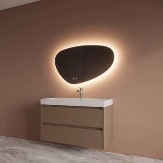 Boss & Wessing Badmeubelset BWS Riga Met Lako Wastafel Wit 100 cm Latte Boss & Wessing