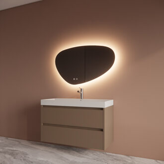 Boss & Wessing Badmeubelset BWS Riga Met Lako Wastafel Wit 100 cm Latte