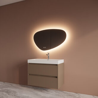 Boss & Wessing Badmeubelset BWS Riga Met Lako Wastafel Wit 80 cm Latte Boss & Wessing