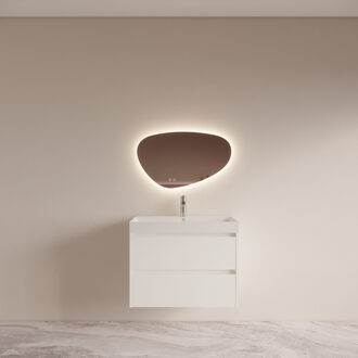 Boss & Wessing Badmeubelset BWS Riga met Lako Wastafel Wit 80 cm Mat Wit