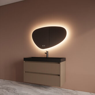 Boss & Wessing Badmeubelset BWS Riga Met Lako Wastafel Zwart 100 cm Latte Boss & Wessing