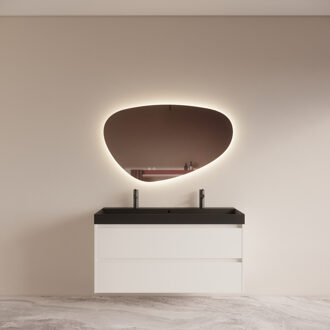 Boss & Wessing Badmeubelset BWS Riga met Lako Wastafel Zwart 120 Mat Wit