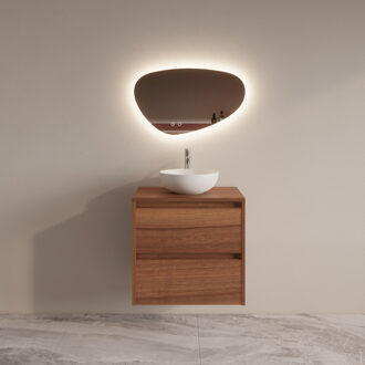 Boss & Wessing Badmeubelset BWS Riga Met Topplaat 60 cm Walnoot Bruin