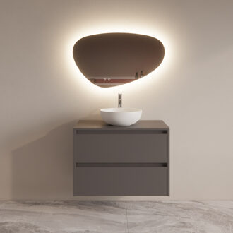 Boss & Wessing Badmeubelset BWS Riga Met Topplaat 80 cm Leigrijs Boss & Wessing