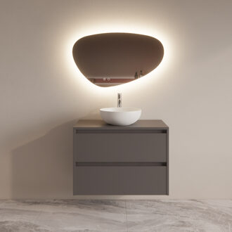 Boss & Wessing Badmeubelset BWS Riga Met Topplaat 80 cm Leigrijs