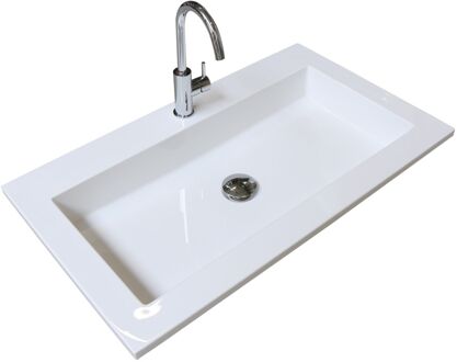 Boss & Wessing Badmeubelset BWS Salt 100x39cm Greeploos 2 Lades Met Wastafel Acryl Whisky Oak Bruin