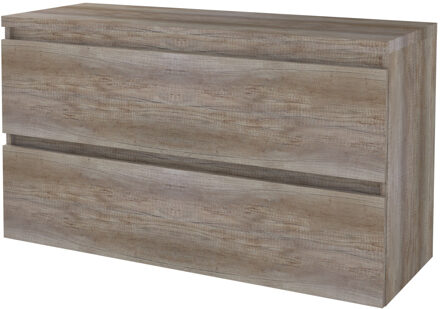 Boss & Wessing Badmeubelset BWS Salt 120x46cm Greeploos 2 Lades Met Afdekplaat Scotch Oak Bruin