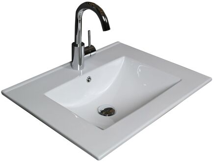 Boss & Wessing Badmeubelset BWS Salt 60x46cm Greeploos 2 Lades Met Wastafel Acryl Ice White Wit