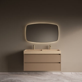 Boss & Wessing Badmeubelset Riga Travertin met Wastafel 120 cm Latte