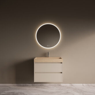 Boss & Wessing Badmeubelset Riga Travertin met Wastafel 80 cm Kasjmier