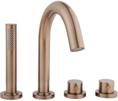 Boss & Wessing Badrandthermostaat Afbouwdeel BWS Karsten 4-gats Geborsteld Brons Koper