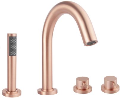 Boss & Wessing Badrandthermostaat BWS 4-Gats Afbouwset Geborsteld Koper Boss & Wessing