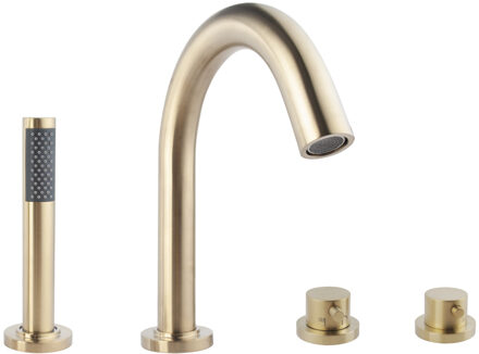 Boss & Wessing Badrandthermostaat BWS 4-Gats Afbouwset Geborsteld Messing Goud