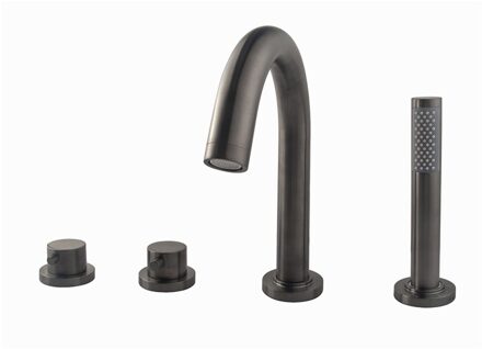 Boss & Wessing Badrandthermostaat BWS 4-Gats Afbouwset Gunmetal Boss & Wessing