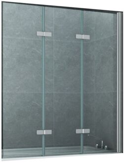 Boss & Wessing Badwand BWS Danielle 130x140 cm Helder Glas Aluminium Chroom Profiel