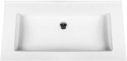 Boss & Wessing Beta Solid Surface Enkele Wastafel - 100cm - Zonder Kraangat - Acryl Wit