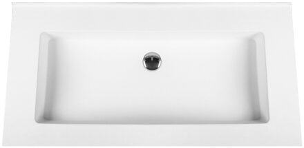 Boss & Wessing Beta Solid Surface Enkele Wastafel - 60cm - Zonder Kraangat - Acryl Wit