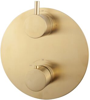Boss & Wessing BWS Afbouwdeel Cemal Douche Thermostaat 2-Weg Rond Geborsteld Messing Goud