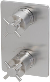 Boss & Wessing BWS Afbouwdeel Crux 2-Weg RVS tbv Thermostatisch Inbouwdeel Uni RVS Look