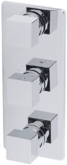 Boss & Wessing BWS Afbouwdeel Vierkant Douche Thermostaat 3Weg Chroom Glans Chroom