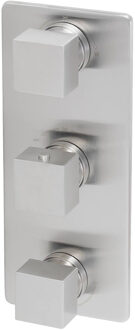 Boss & Wessing BWS Afbouwdeel Vierkant Douche Thermostaat 3Weg RVS Look