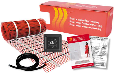 Boss & Wessing BWS By Magnum Elektronische Vloerverwarming Set 10 m2 - 1500 Watt - Wifi Thermostaat Zwart