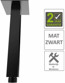 Boss & Wessing BWS Douche-Arm Luxe Vierkant Plafondbevestiging 30 cm Mat Zwart