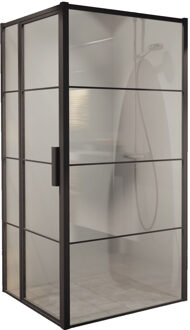 Boss & Wessing BWS Douchecabine Frame 78x89 cm 8 mm NANO Glas Mat Zwart