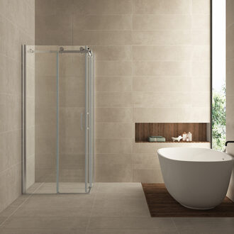 Boss & Wessing BWS Douchecabine Hoekinstap met 2 Schuifdeuren 90x90x200 cm 8 mm NANO Coating Chroom