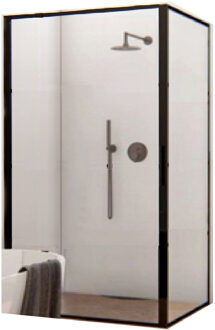 Boss & Wessing BWS Douchecabine Recta 90 cm met Nano Glas en Mat Zwart Profiel (ALLE MATEN)