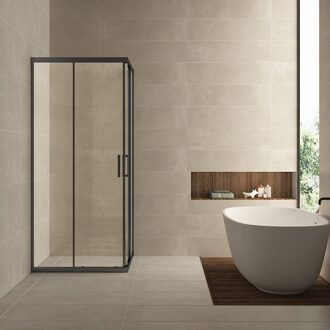 Boss & Wessing BWS Douchecabine Vierkant | Hoekinstap | 2 Schuifdeuren | 90x90x200cm | 8mm Helder Glas Nano Coating | Mat Zwart