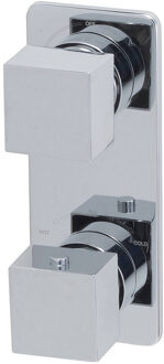 Boss & Wessing BWS Douchethermostaatkraan Inbouw 2-Wegs Vierkant Chroom Glans Chroom