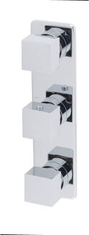 Boss & Wessing BWS Douchethermostaatkraan Inbouw 3-Wegs Vierkant Chroom Glans Chroom
