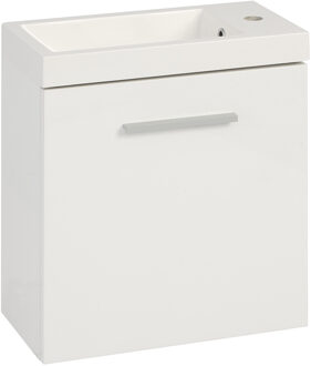 Boss & Wessing BWS Fonteinkast Emma 50x25x50cm Met Wastafel Links En Rechts Draaiend Wit