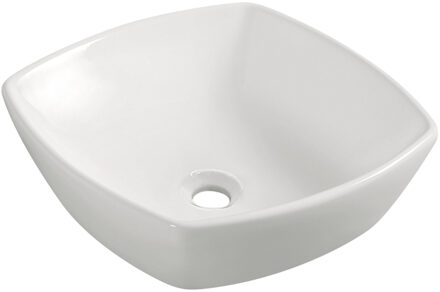 Boss & Wessing BWS Hestia Waskom 420x420x135mm Keramiek Zonder Overloop Wit Hoogglans Wit