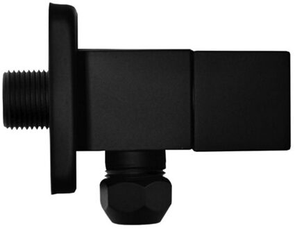 Boss & Wessing BWS Hoekstopkraan Mika Square 3/8"x10 Inclusief Rozet Mat Zwart