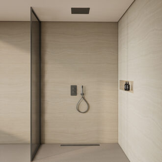 Boss & Wessing BWS Inbouw Plafondregendouche | Colorato | 30CM | met Handdouche | Gunmetal | SET