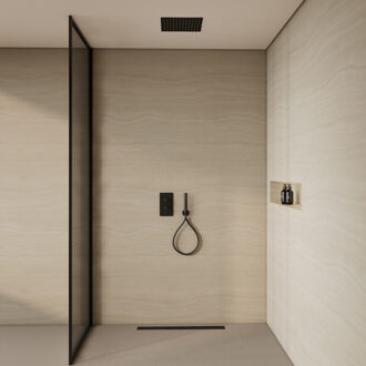 Boss & Wessing BWS Inbouw Plafondregendouche | Colorato | 30CM | met Handdouche | Mat Zwart | SET