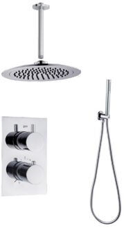 Boss & Wessing BWS Inbouw Regendouche | 20cm Stortdouche Plafonduitloop met staafhanddouche | Chroom