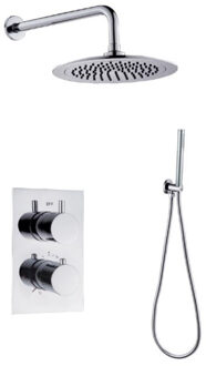 Boss & Wessing BWS Inbouw Regendouche | 30cm Stortdouche met muuruitloop met handdouche | Chroom