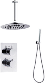 Boss & Wessing BWS Inbouw Regendouche | 30cm Stortdouche Plafonduitloop met staafhanddouche | Chroom