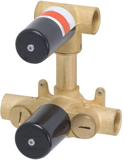 Boss & Wessing BWS Inbouwdeel 2-Weg Douchethermostaat messing