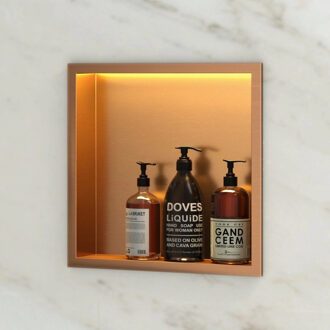 Boss & Wessing BWS Inbouwnis | Lucio | met LED Verlichting | 30x30x7cm | Mat Rose Goud